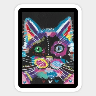 Cute colorful cat face Sticker